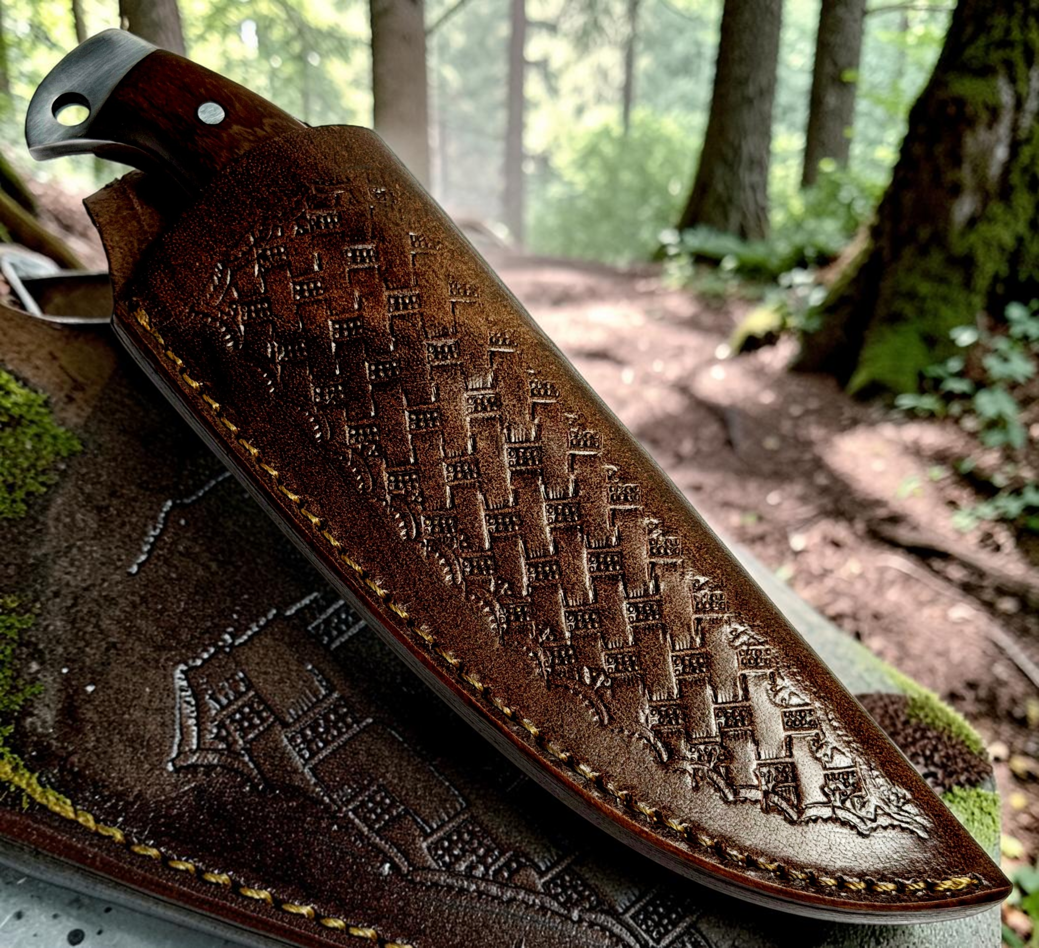 Timbercat Knives Handmade hunting skinner knife with leather sheath J2 Steel 1001