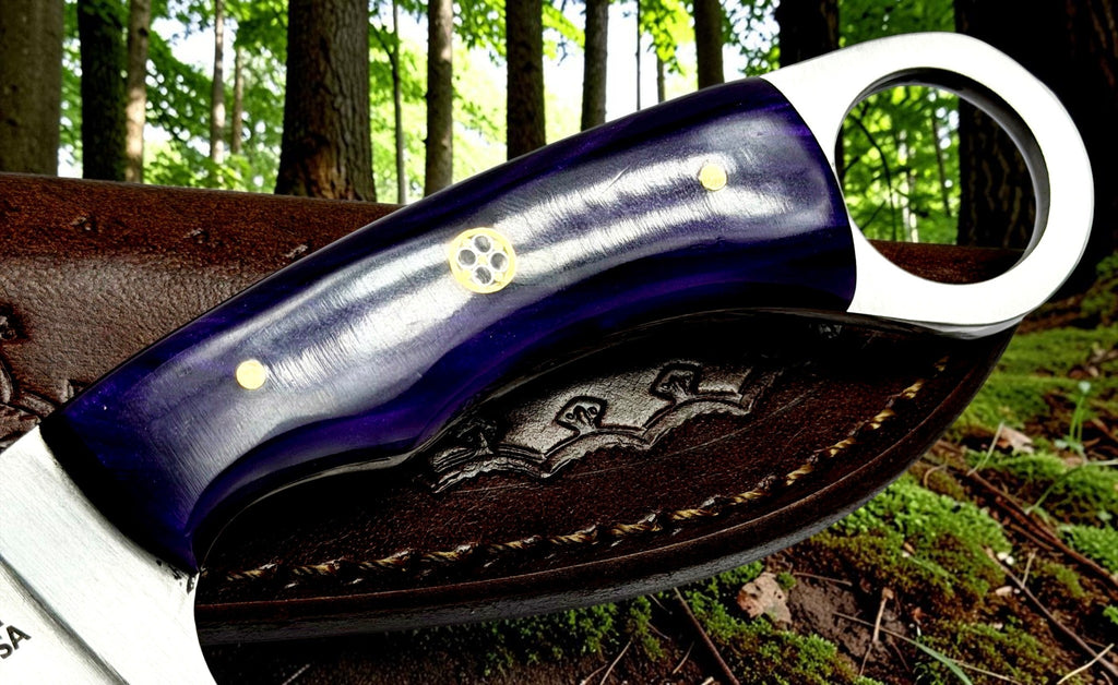 Timbercat Knives Handmade Hunting Skinner Knife 8 Inches with Cowhide Leather Sheath J2 Steel 1005