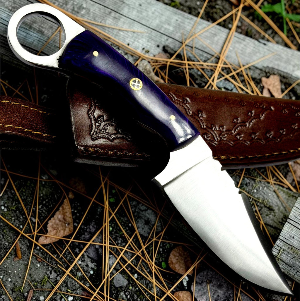 Timbercat Knives Handmade Hunting Skinner Knife 8 Inches with Cowhide Leather Sheath J2 Steel 1005