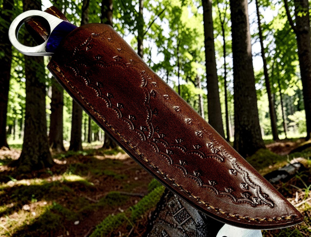 Timbercat Knives Handmade Hunting Skinner Knife 8 Inches with Cowhide Leather Sheath J2 Steel 1005