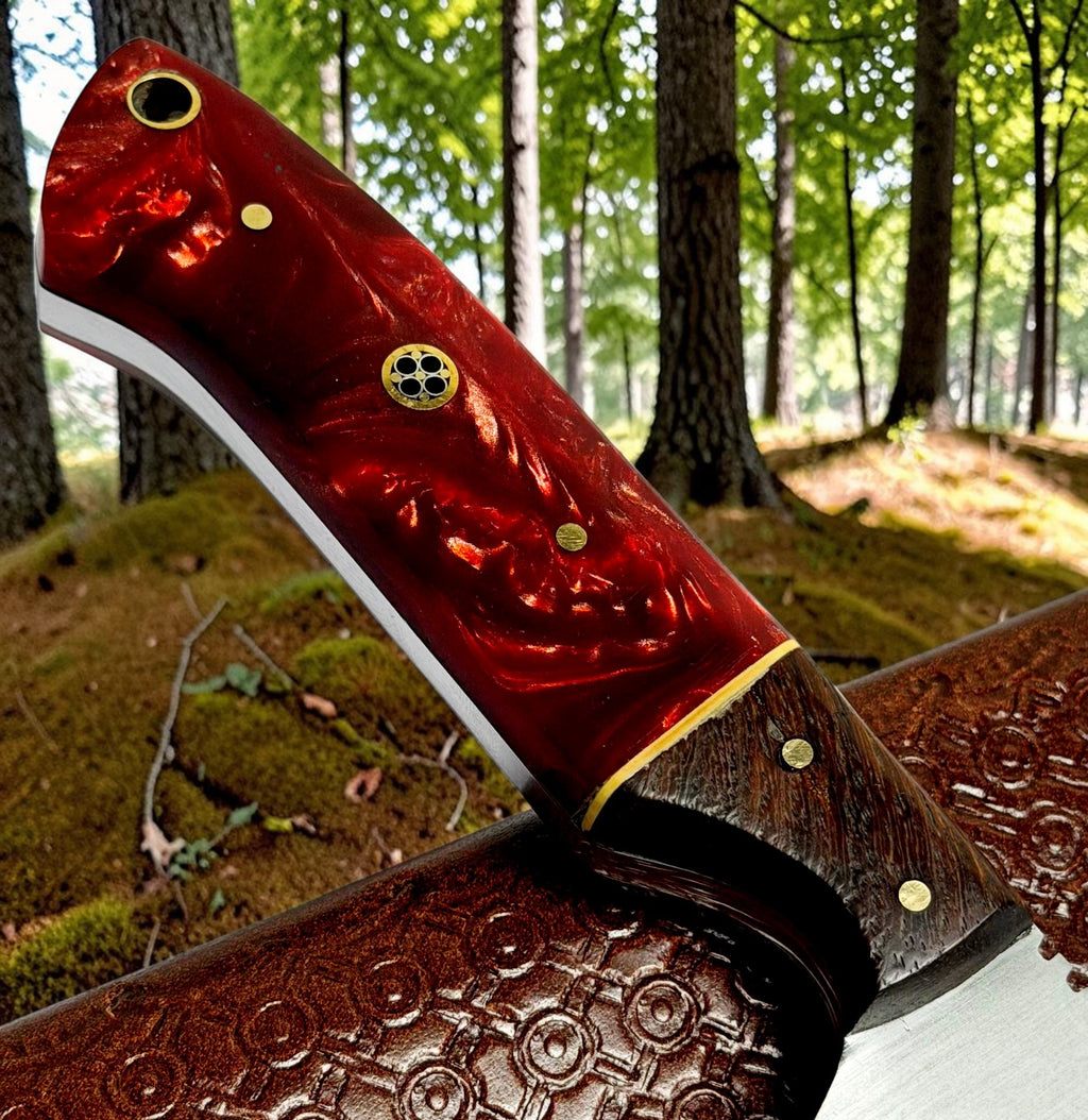 Timbercat Knives Handmade Hunting Skinner Knife 9 Inches with Cowhide Leather Sheath J2 Steel 1006