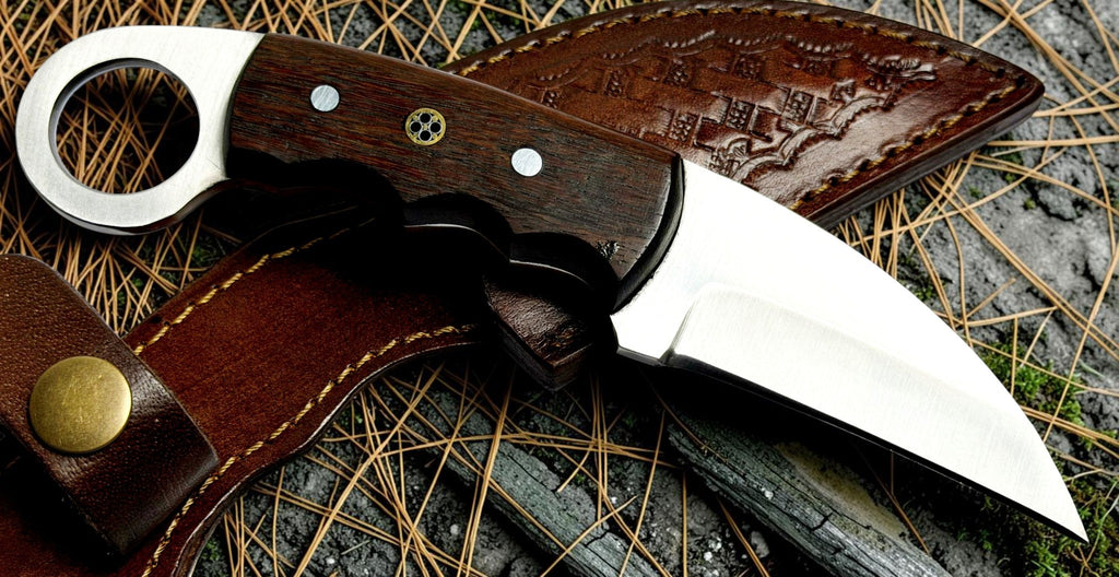 Timbercat Knives Handmade Hunting Skinner Knife 7 Inches with Cowhide Leather Sheath J2 Steel 1007