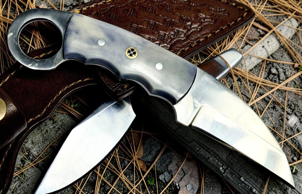 Timbercat Knives Handmade Hunting Skinner Knife 7 Inches with Cowhide Leather Sheath J2 Steel 1009
