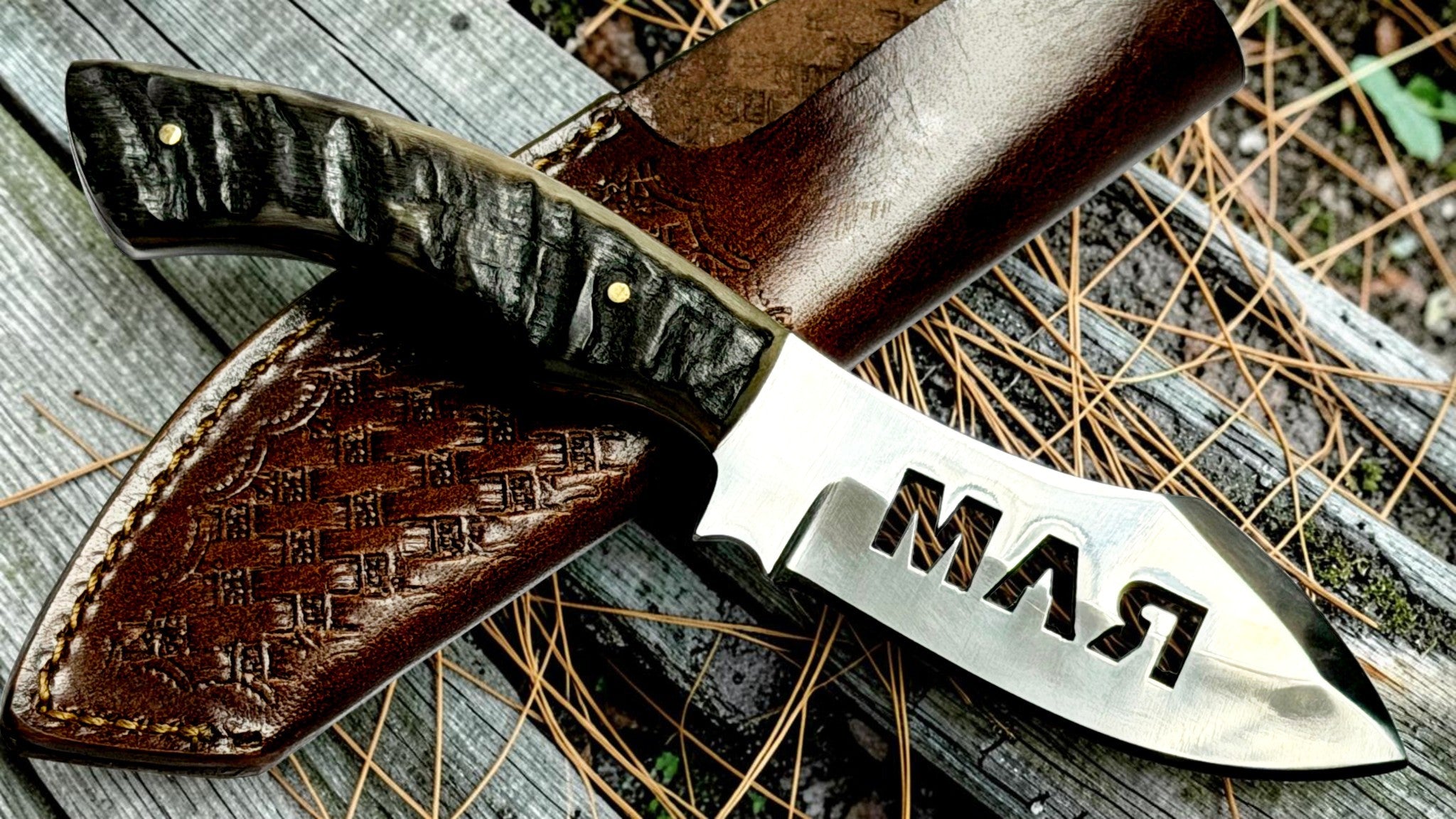 Timbercat Knives Handmade Hunting Skinner Knife 8 Inches with Cowhide Leather Sheath J2 Steel 1011