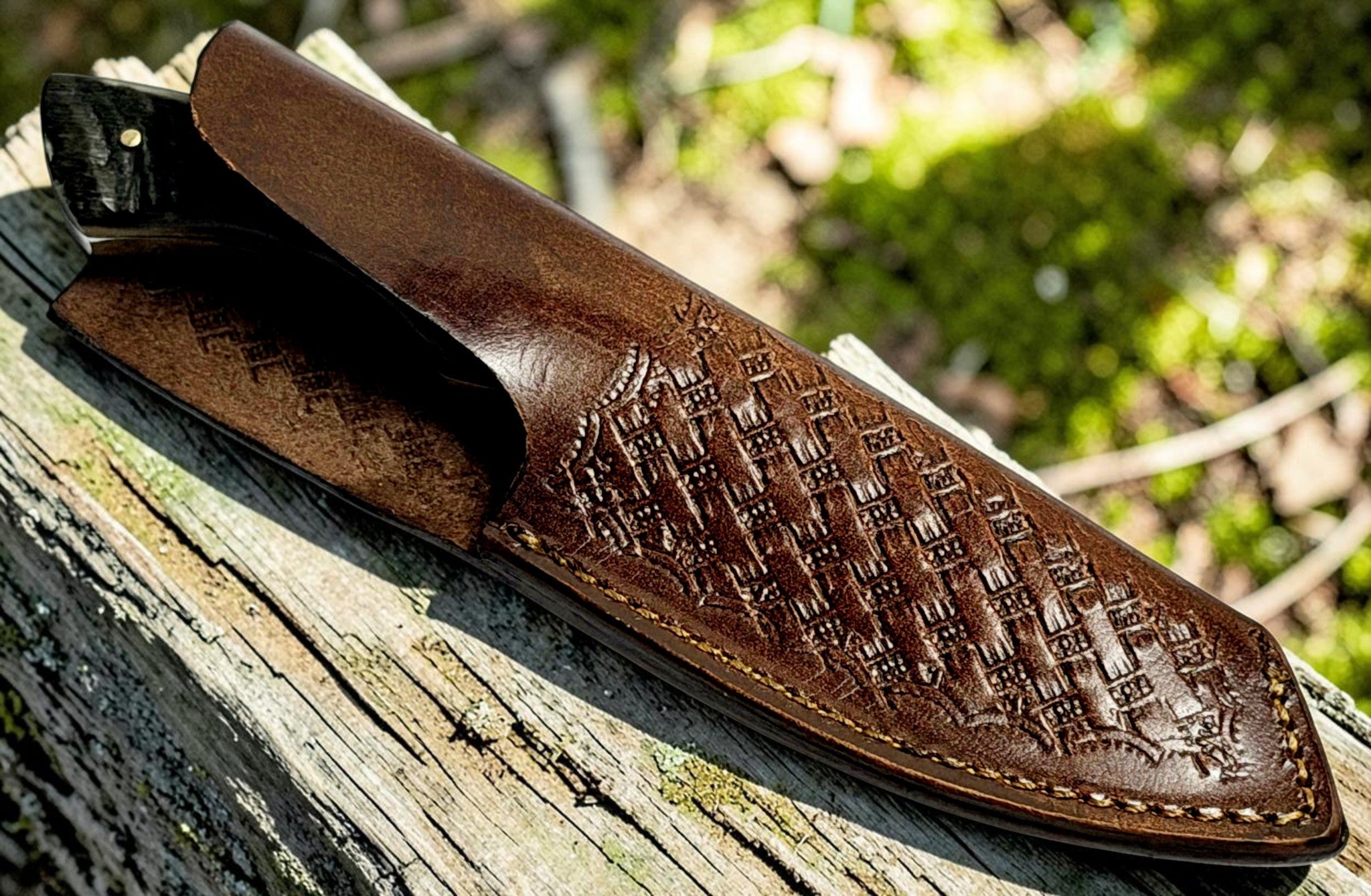 Timbercat Knives Handmade Hunting Skinner Knife 8 Inches with Cowhide Leather Sheath J2 Steel 1011