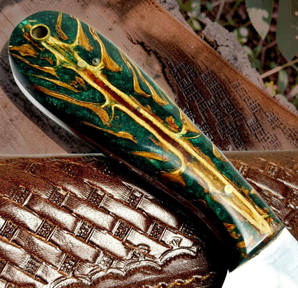 Timbercat Knives Handmade Hunting Skinner Knife 8 Inches with Cowhide Leather Sheath J2 Steel 1013