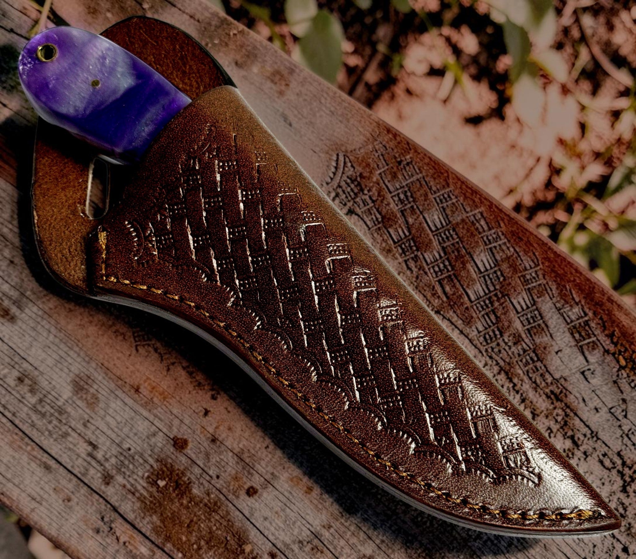 Timbercat Knives Handmade Hunting Skinner Knife 8 Inches with Cowhide Leather Sheath J2 Steel 1014