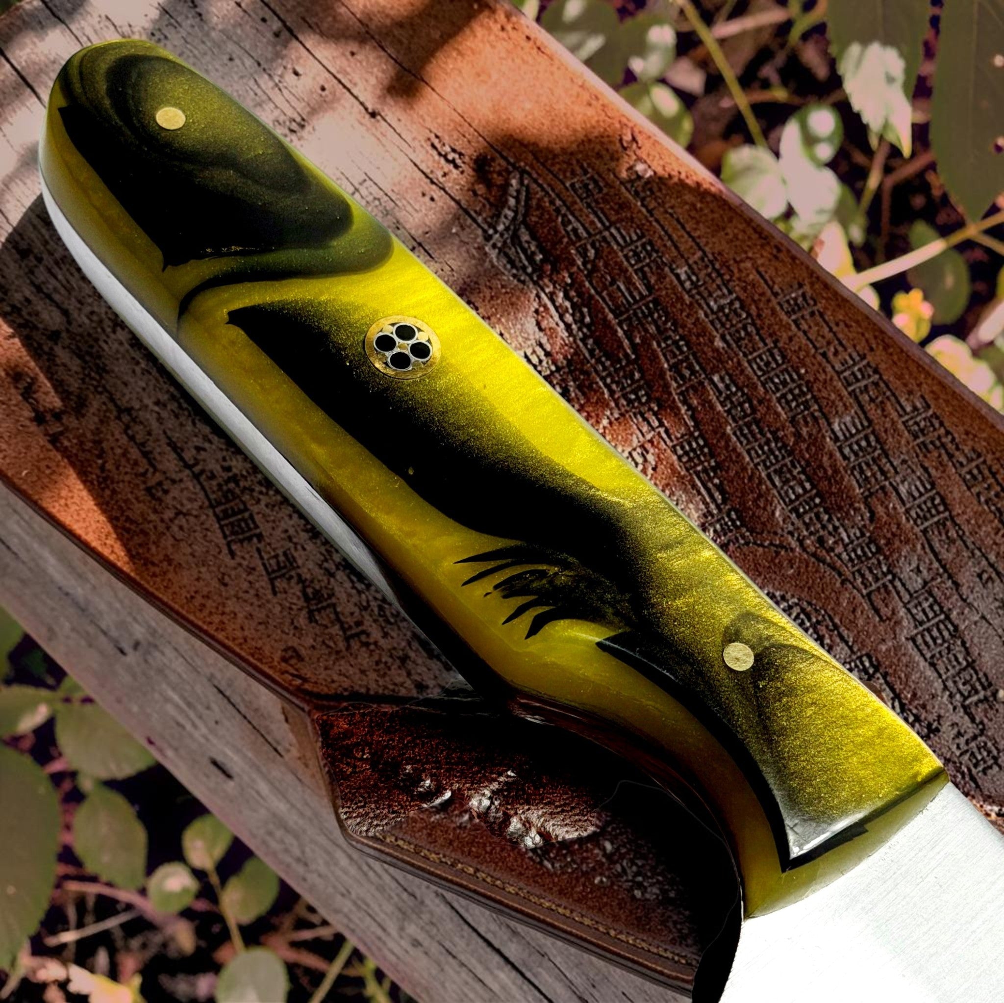 Timbercat Knives Handmade Hunting Bull Cutter Knife 8 Inches with Cowhide Leather Sheath J2 Steel 1016
