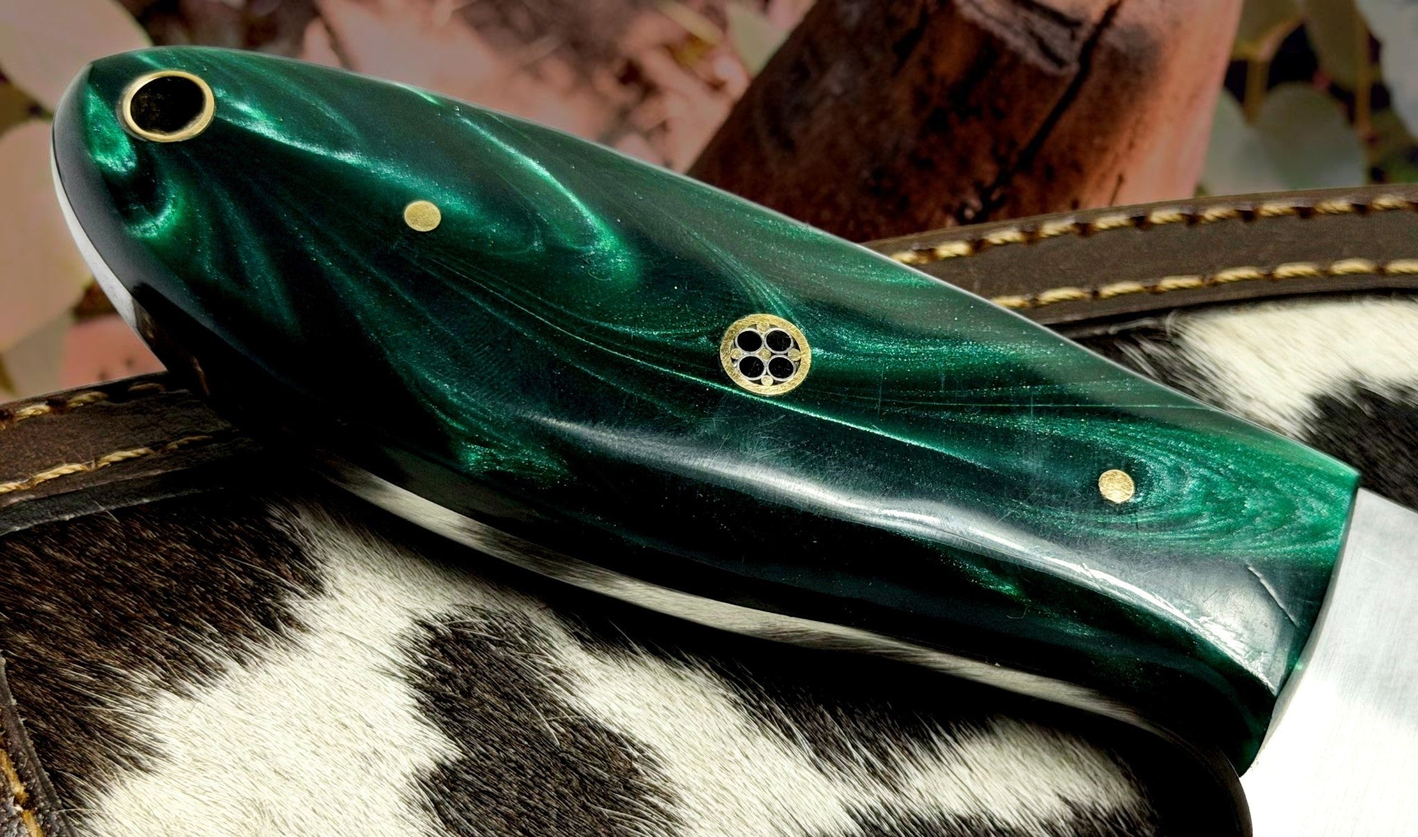 Timbercat Knives Handmade Hunting Skinner Knife 7 Inches with Cowhide Leather Sheath J2 Steel 1017