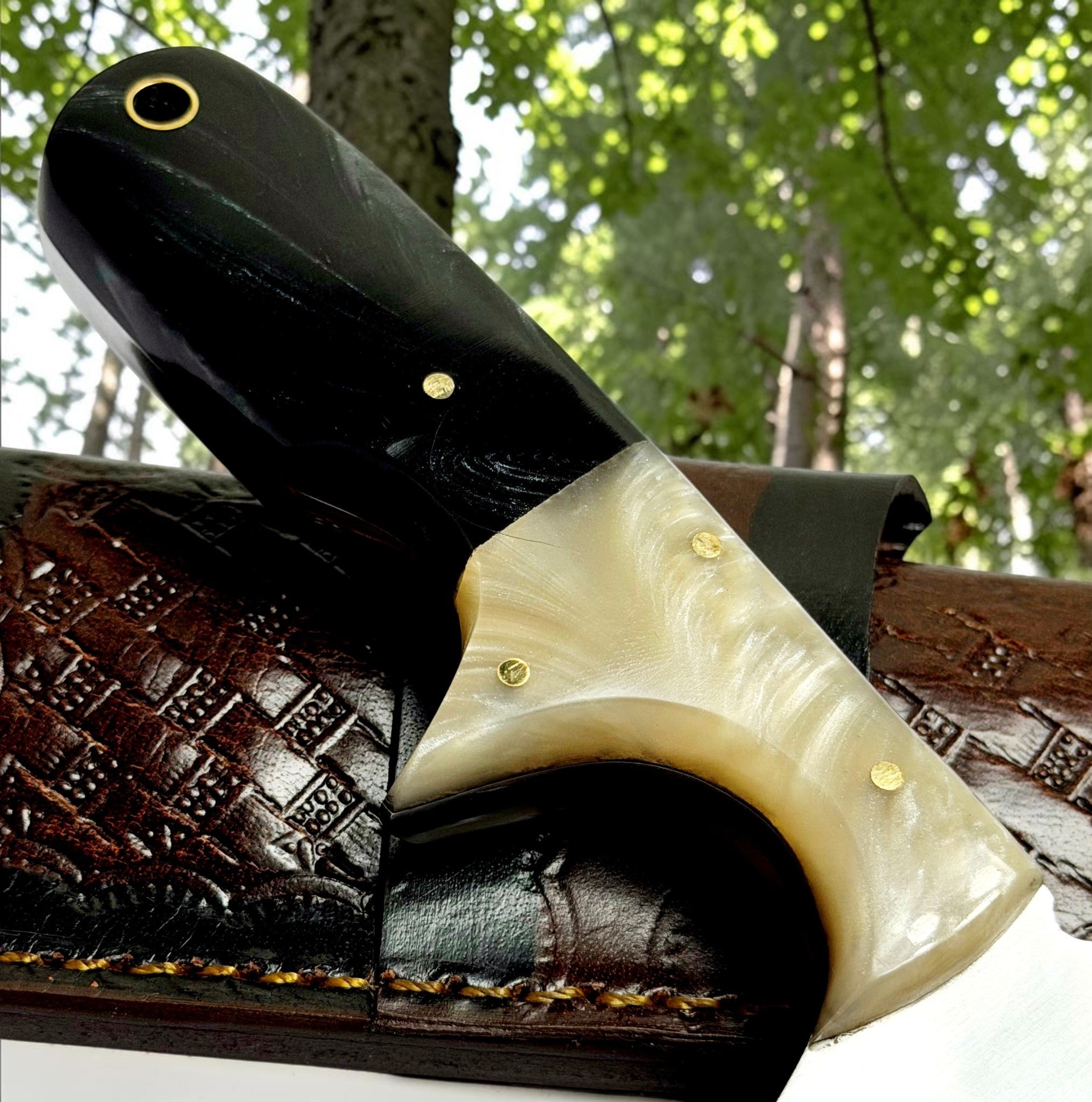 Timbercat Knives Handmade Hunting Tanto Knife 8 Inches with Cowhide Leather Sheath J2 Steel 1021