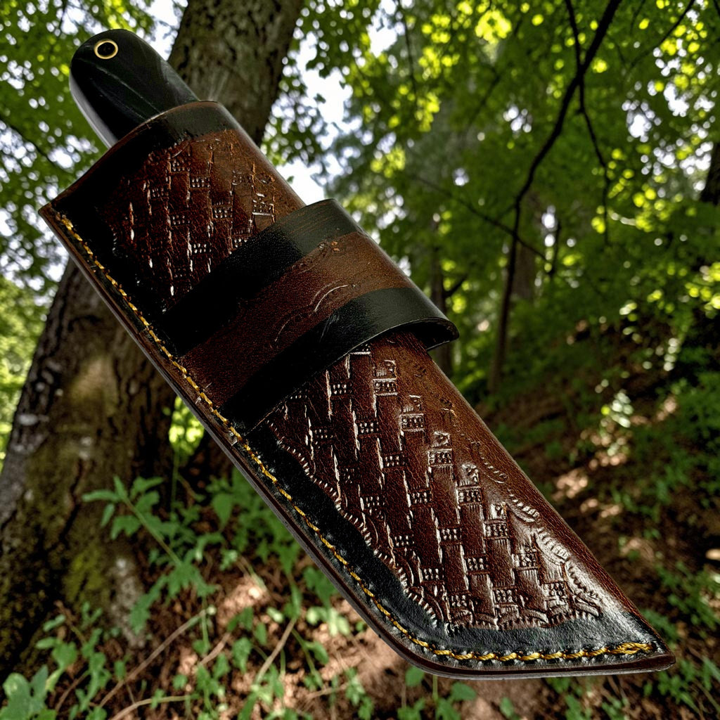 Timbercat Knives Handmade Hunting Tanto Knife 8 Inches with Cowhide Leather Sheath J2 Steel 1021