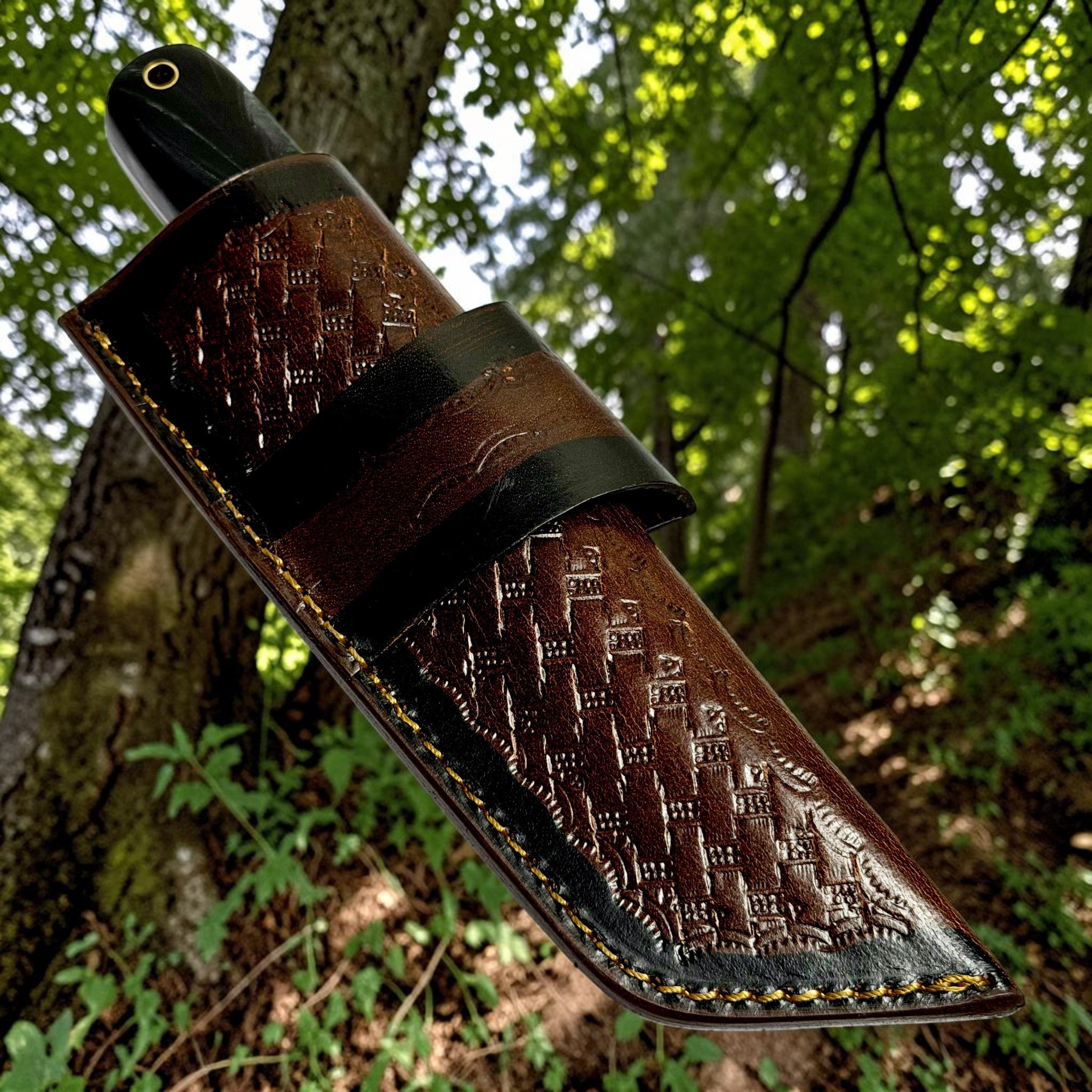 Timbercat Knives Handmade Hunting Tanto Knife 8 Inches with Cowhide Leather Sheath J2 Steel 1021