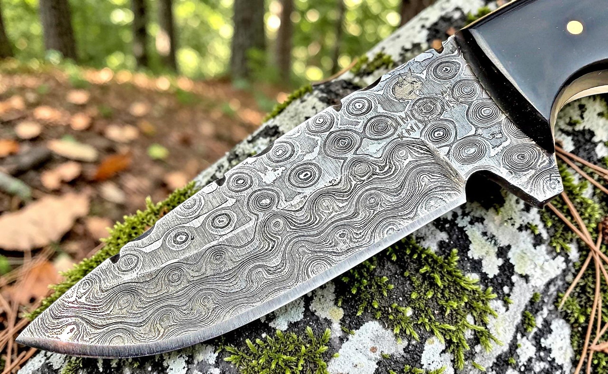 Timbercat Knives Handmade Damascus Steel Hunting Skinner Knife 8 Inches with Cowhide Leather Sheath 1024
