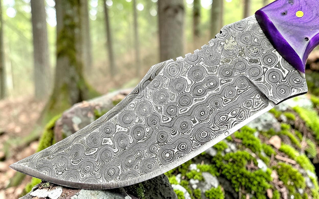 Timbercat Knives Handmade Damascus Steel Hunting Skinner Knife 8 Inches with Cowhide Leather Sheath 1025