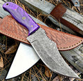 Timbercat Knives Handmade Damascus Steel Hunting Skinner Knife 8 Inches with Cowhide Leather Sheath 1025