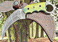 Timbercat Knives Handmade Damascus Steel Hunting Karambit Knife 7.5 Inches with Cowhide Leather Sheath 1030
