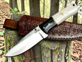 Timbercat Knives Handmade Hunting Skinner Knife 8 Inches with Cowhide Leather Sheath J2 Steel 1032
