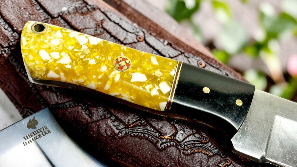 Timbercat Knives Handmade Hunting Skinner Knife 8 Inches with Cowhide Leather Sheath J2 Steel 1033