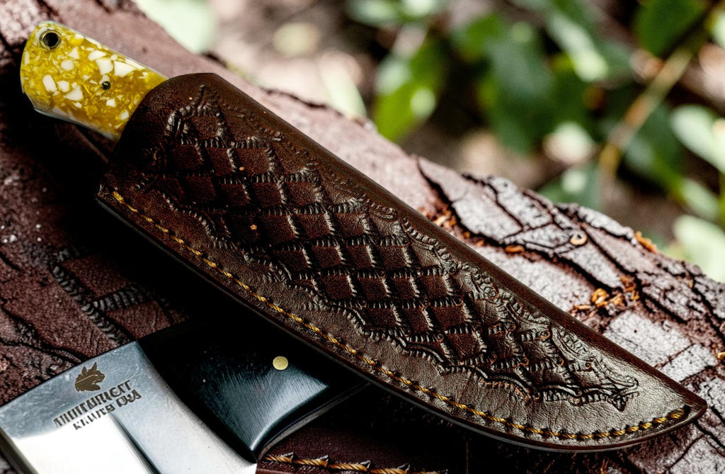 Timbercat Knives Handmade Hunting Skinner Knife 8 Inches with Cowhide Leather Sheath J2 Steel 1033