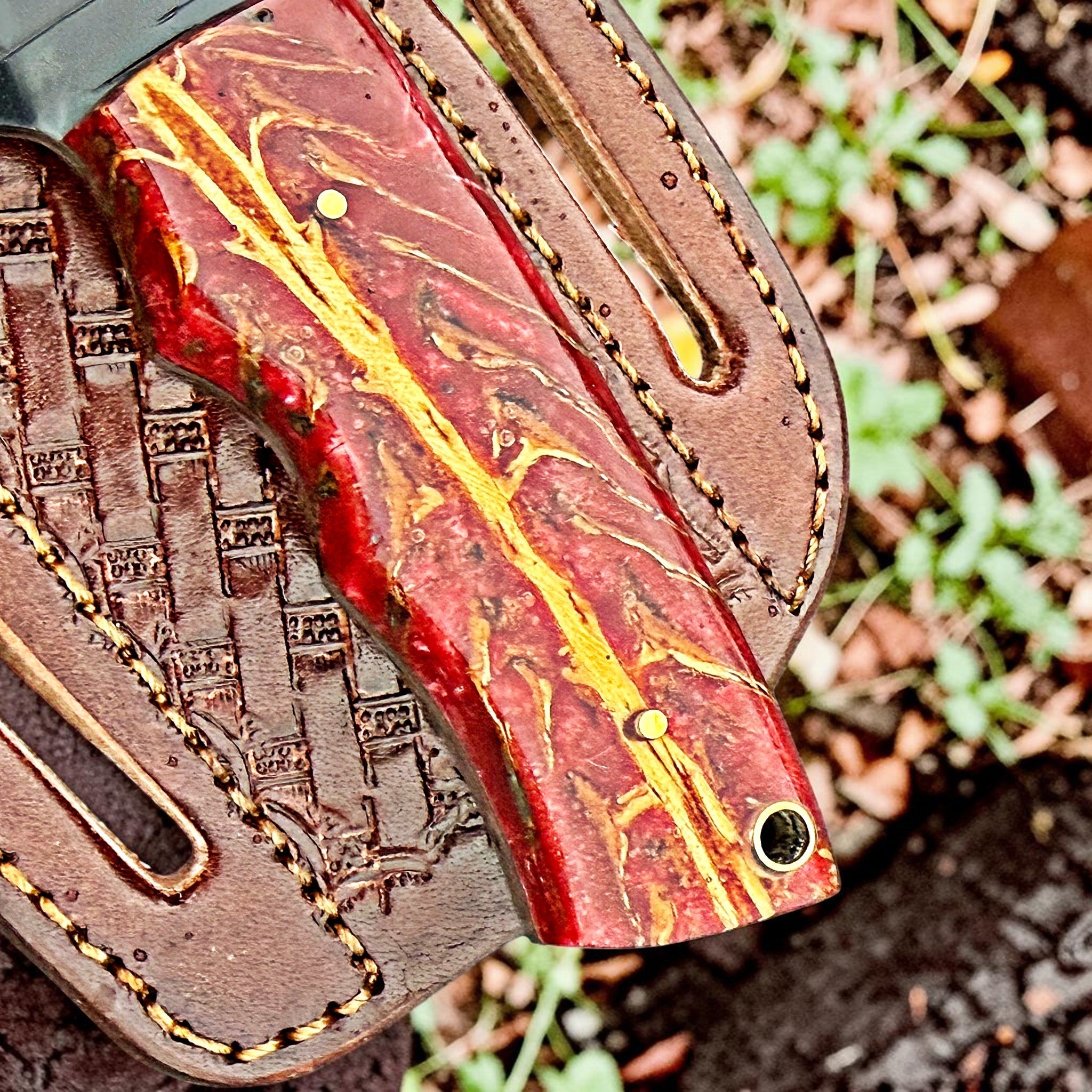 Timbercat Knives Handmade Hunting Skinner Knife 8 Inches with Cowhide Leather Sheath J2 Steel 1034