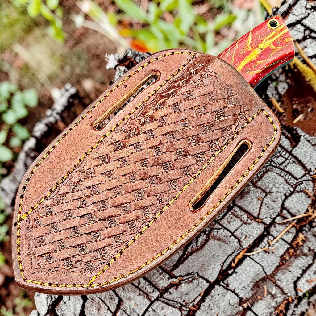 Timbercat Knives Handmade Hunting Skinner Knife 8 Inches with Cowhide Leather Sheath J2 Steel 1034
