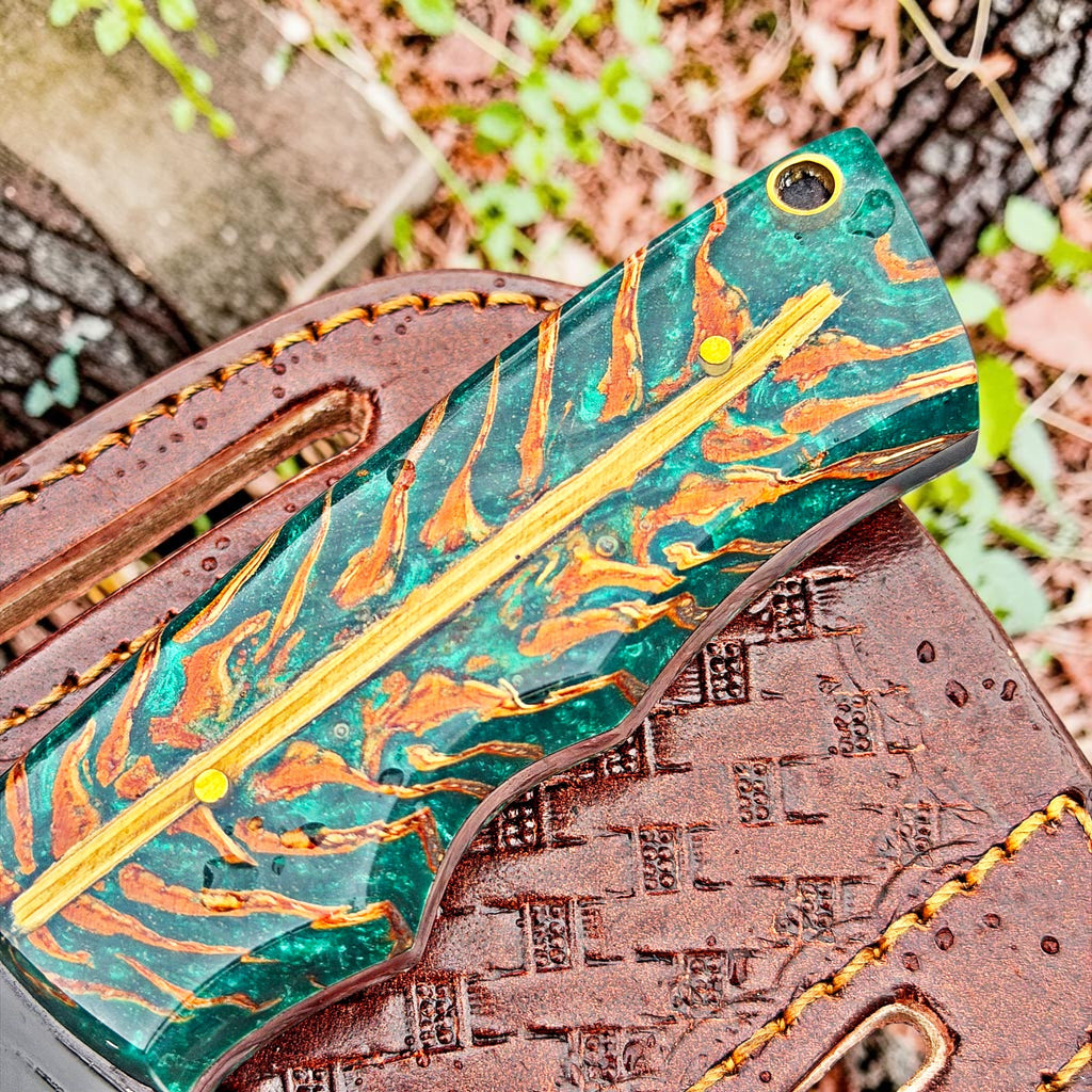 Timbercat Knives Handmade Hunting Skinner Knife 8 Inches with Cowhide Leather Sheath J2 Steel 1036