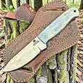 Timbercat Knives Handmade Hunting Skinner Knife 8 Inches with Cowhide Leather Sheath J2 Steel 1037