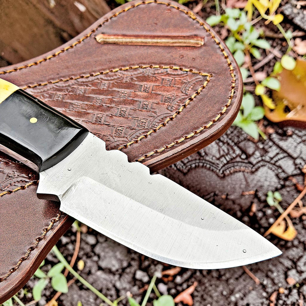 Timbercat Knives Handmade Hunting Skinner Knife 7.5 Inches with Cowhide Leather Sheath J2 Steel 1039