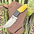 Timbercat Knives Handmade Hunting Skinner Knife 7.5 Inches with Cowhide Leather Sheath J2 Steel 1039