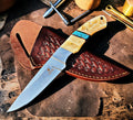 Timbercat Knives Handmade Hunting Skinner Knife 9 Inches with Cowhide Leather Sheath J2 Steel 1042