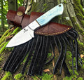 Timbercat Knives Handmade Hunting Skinner Knife 7 Inches with Cowhide Leather Sheath J2 Steel 1046