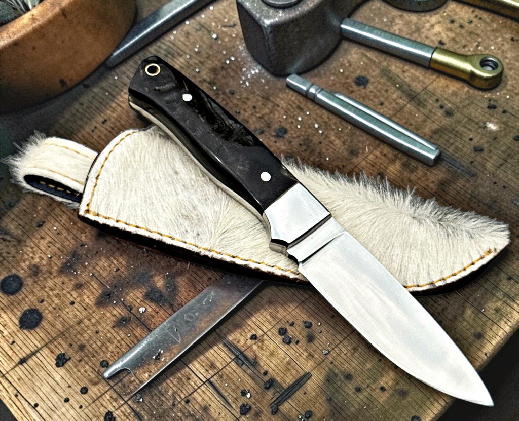 Timbercat Knives Handmade Hunting Skinner Knife 9 Inches with Cowhide Leather Sheath J2 Steel 1049