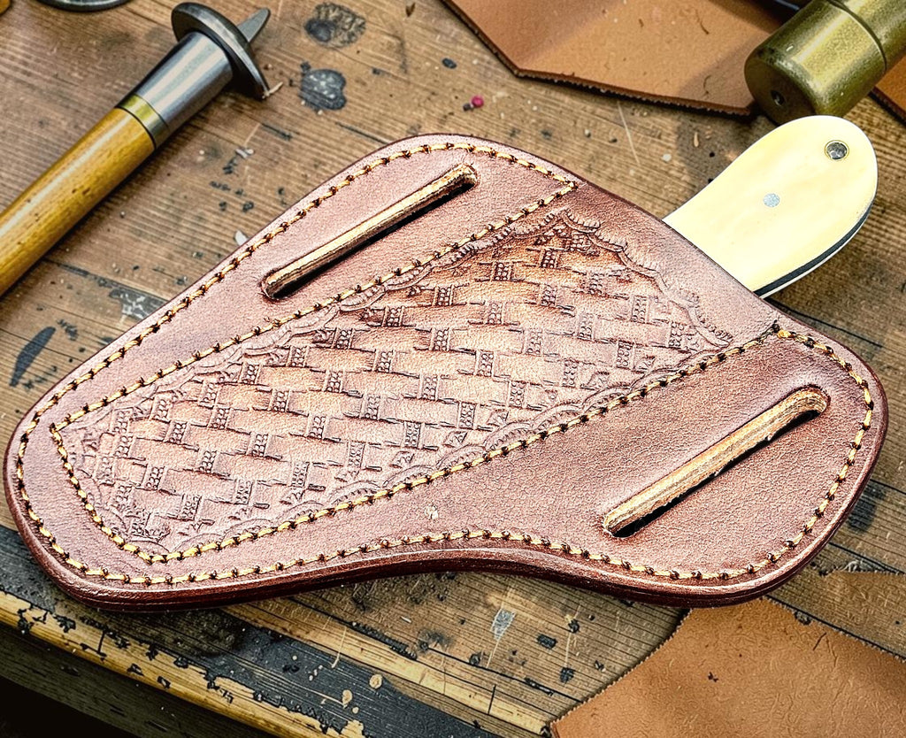 Timbercat Knives Handmade Damascus Steel Hunting Skinner Knife 7 Inches with Cowhide Leather Sheath 1056