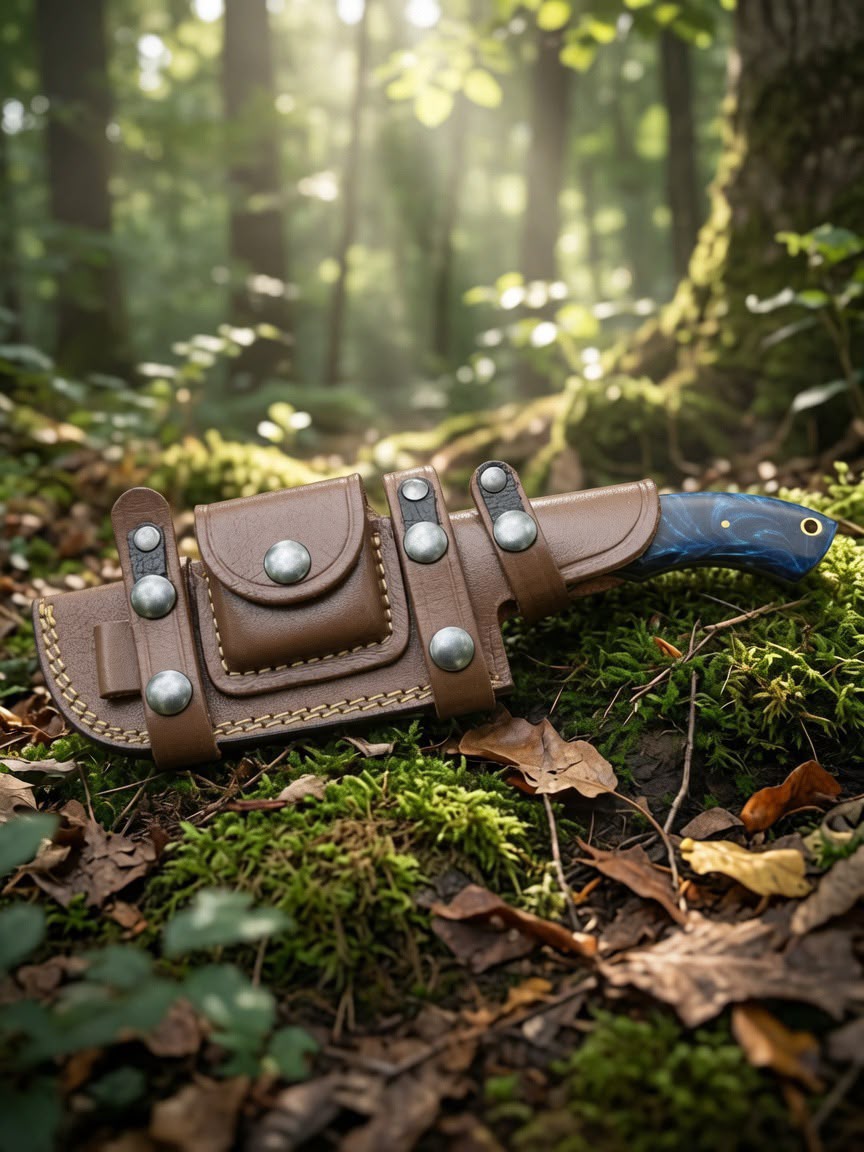 Timbercat Knives Handmade Hunting Tracker Knife 10 Inches with Cowhide Leather Sheath J2 Steel TC-001