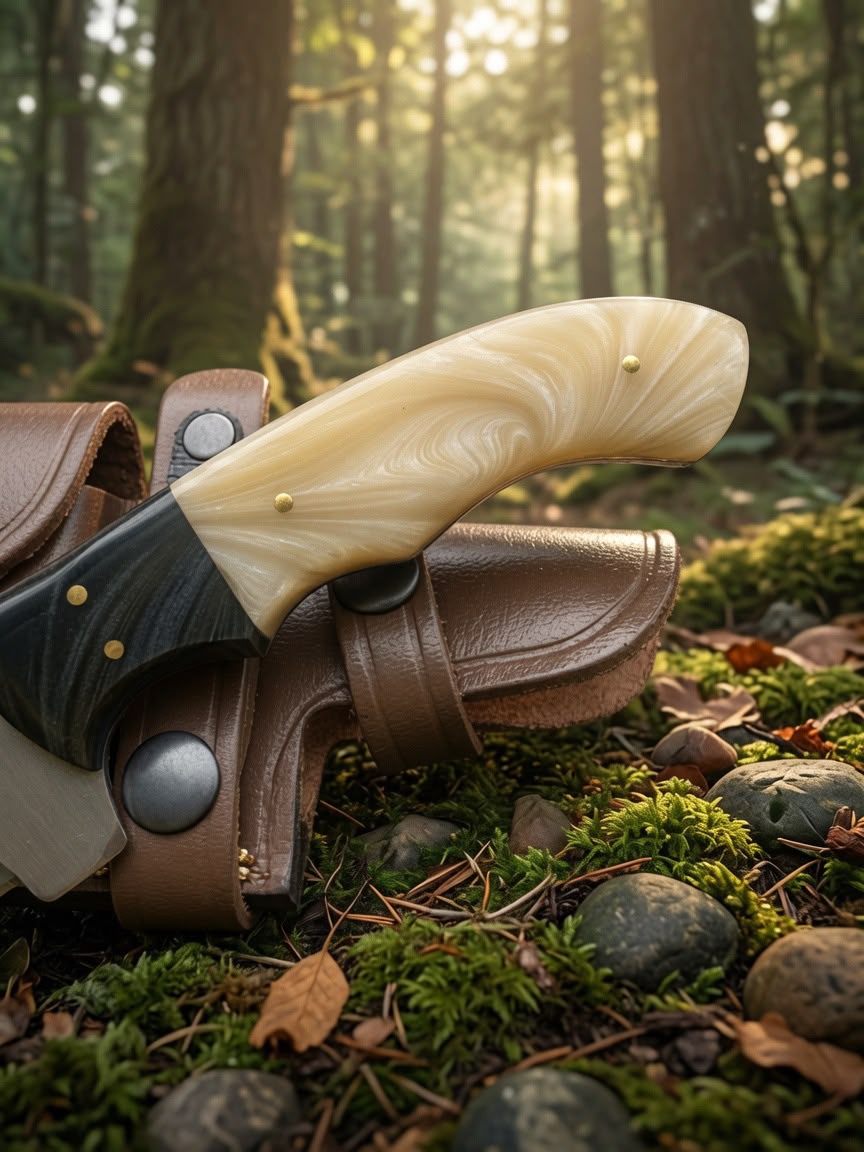 Timbercat Knives Handmade Hunting Tracker Knife 10 Inches with Cowhide Leather Sheath J2 Steel TC-002
