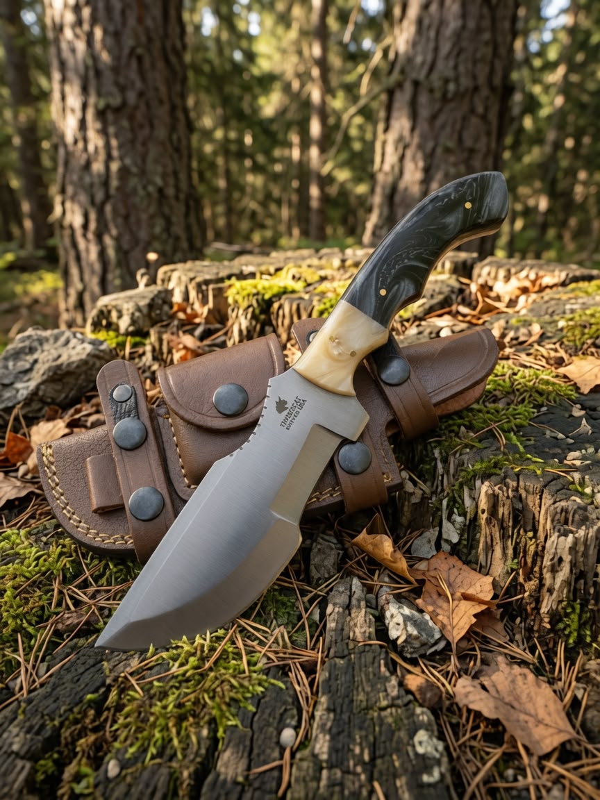 Timbercat Knives Handmade Hunting Tracker Knife 10 Inches with Cowhide Leather Sheath J2 Steel TC-002 (Copy) (Copy)