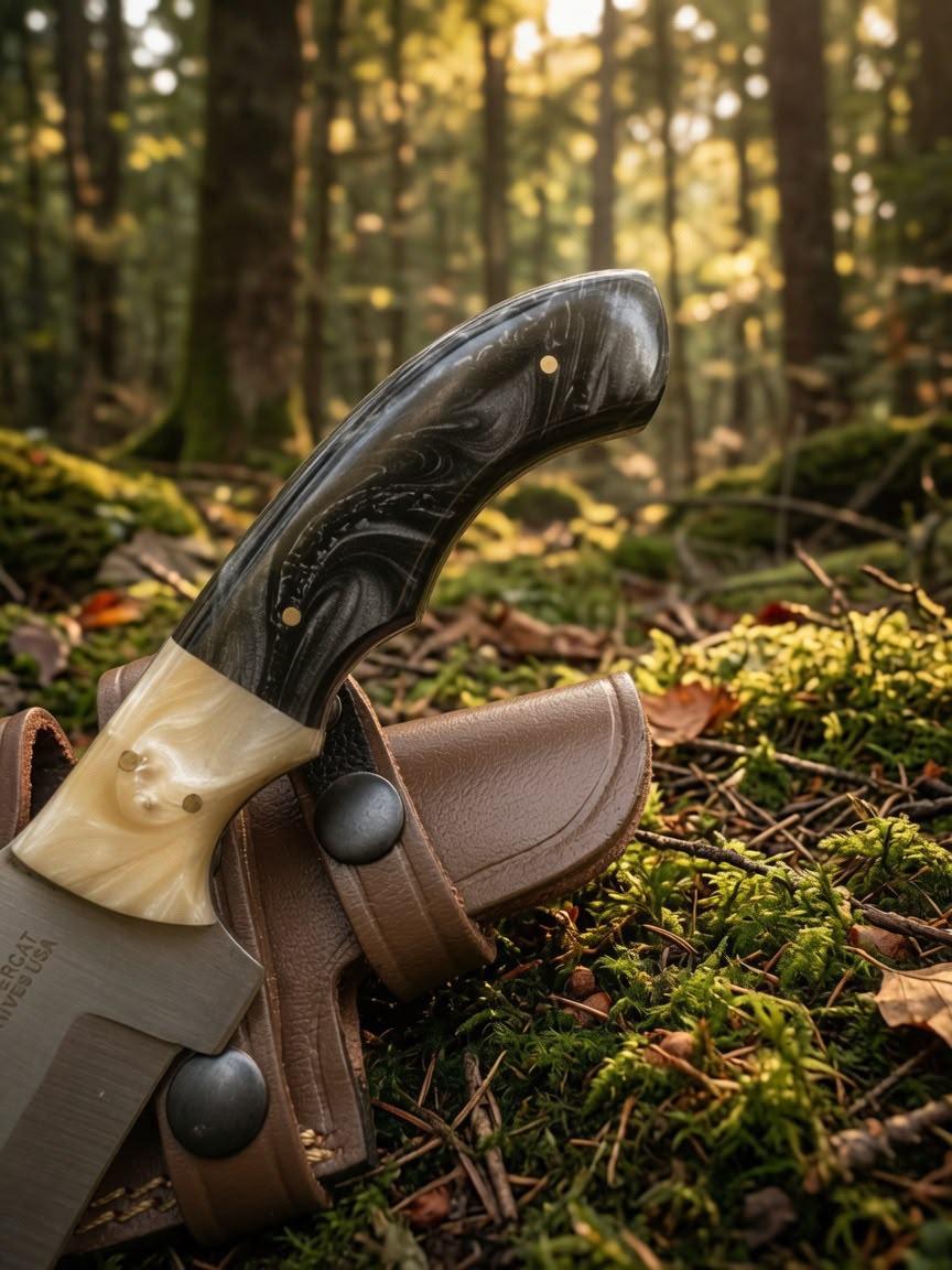 Timbercat Knives Handmade Hunting Tracker Knife 10 Inches with Cowhide Leather Sheath J2 Steel TC-002 (Copy) (Copy)
